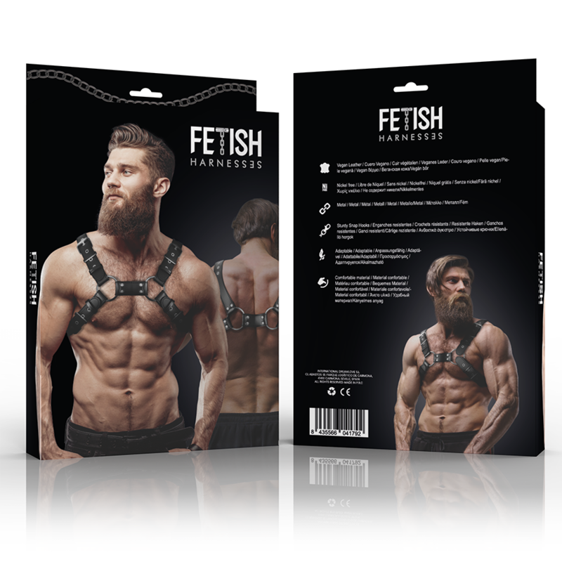 Fetish Submissive Attitude - Harnais De Poitrine Réglable En Cuir Écologique Pour Hommes Bulldog - Image 4