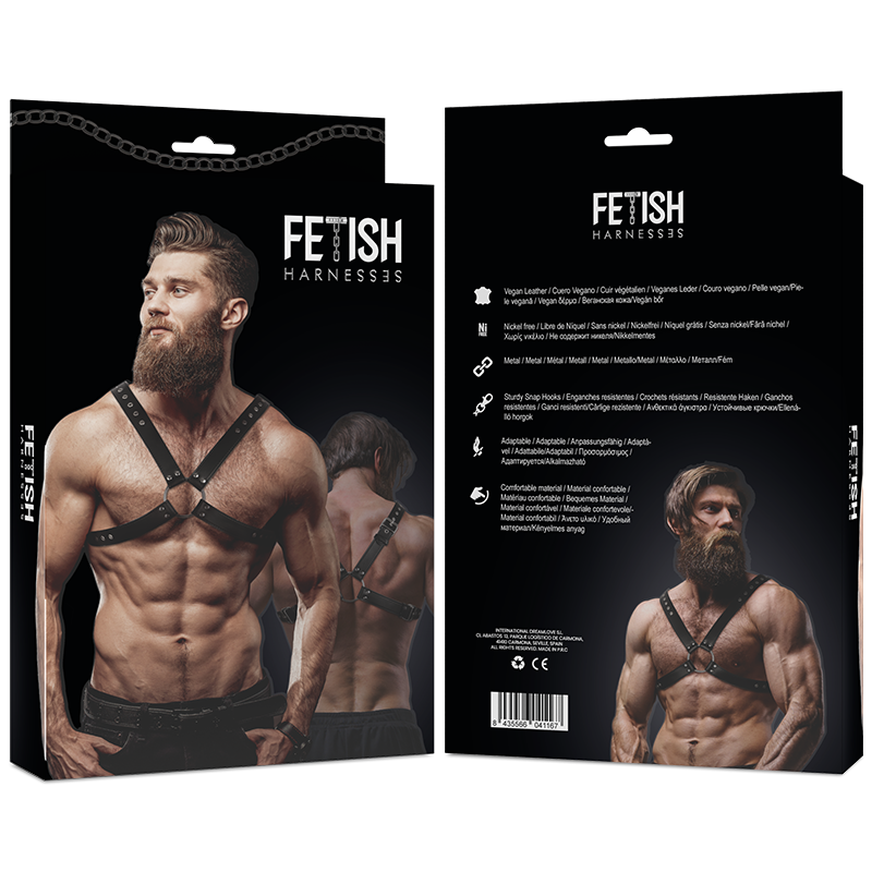 Fetish Submissive Attitude - Harnais En Cuir Écologique Pour Hommes Avec Poitrine Croisée - Image 3