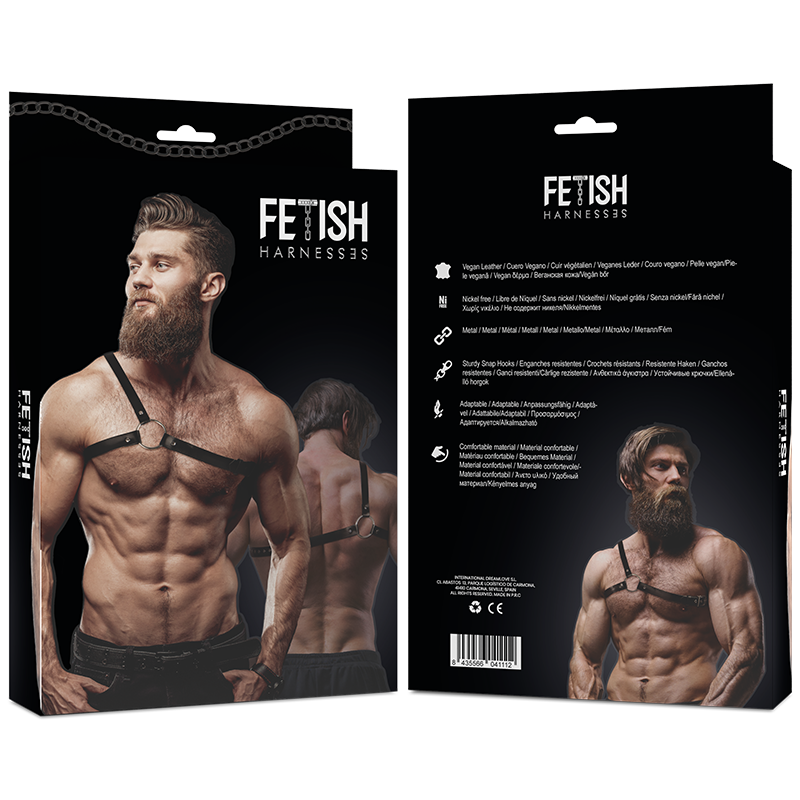 Fetish Submissive - Harnais En Cuir Écologique Pour Hommes  Épaules Croisées Attitude - Image 3