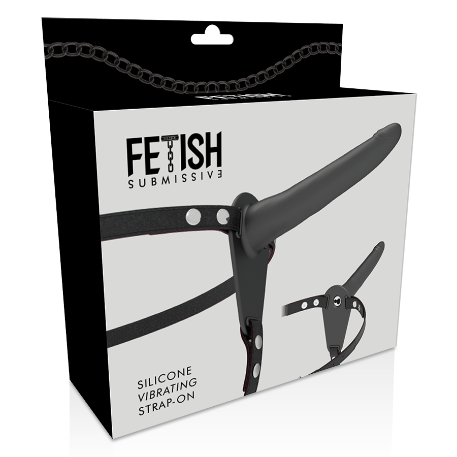 Fetish Submissive Harness - Zwarte Silicone Vibrator 15 Cm - Image 3