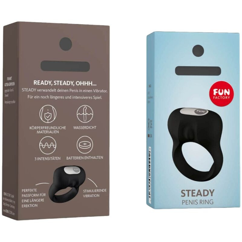 Fun Factory - Steady Vibration Cock Ring Black - Image 3