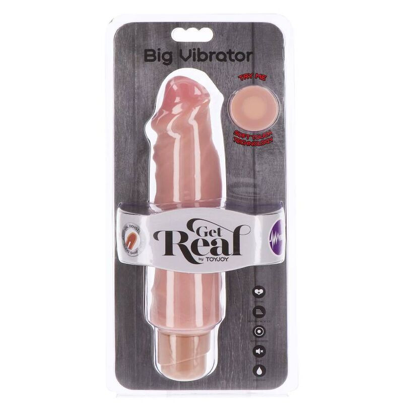 GET REAL - GROTE DUBBELE DICHTHEID VIBRATOR 20,5 CM HUID - Image 4