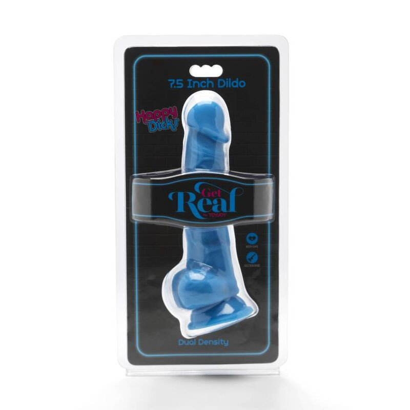 Get Real - Happy Dicks 19 Cm Avec Balles Bleu - Image 2