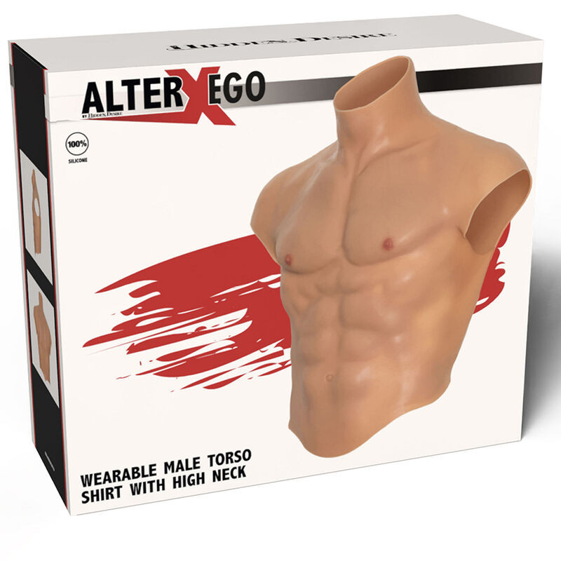 Désir Caché - T-Shirt Torse Masculin En Silicone Alter Ego Avec Esthétique Des Abs - Image 4