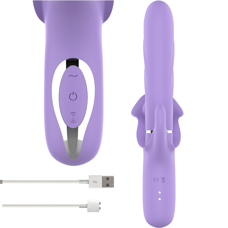 Intense - Billie Vibrateur À Aspiration Rechargeable Multifonctionnel Avec Bouton Poussoir Violet - Image 5