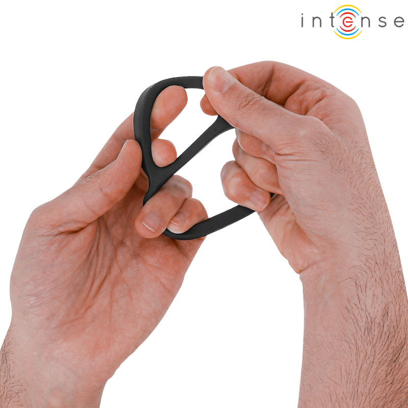 Intense - Bobby Double Anneau Pénis En Silicone Noir - Image 4