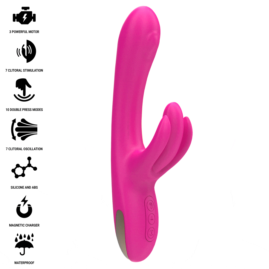 Intense - Britney Multifunction Rabbit Vibrator 23 Cm Pink - Image 2