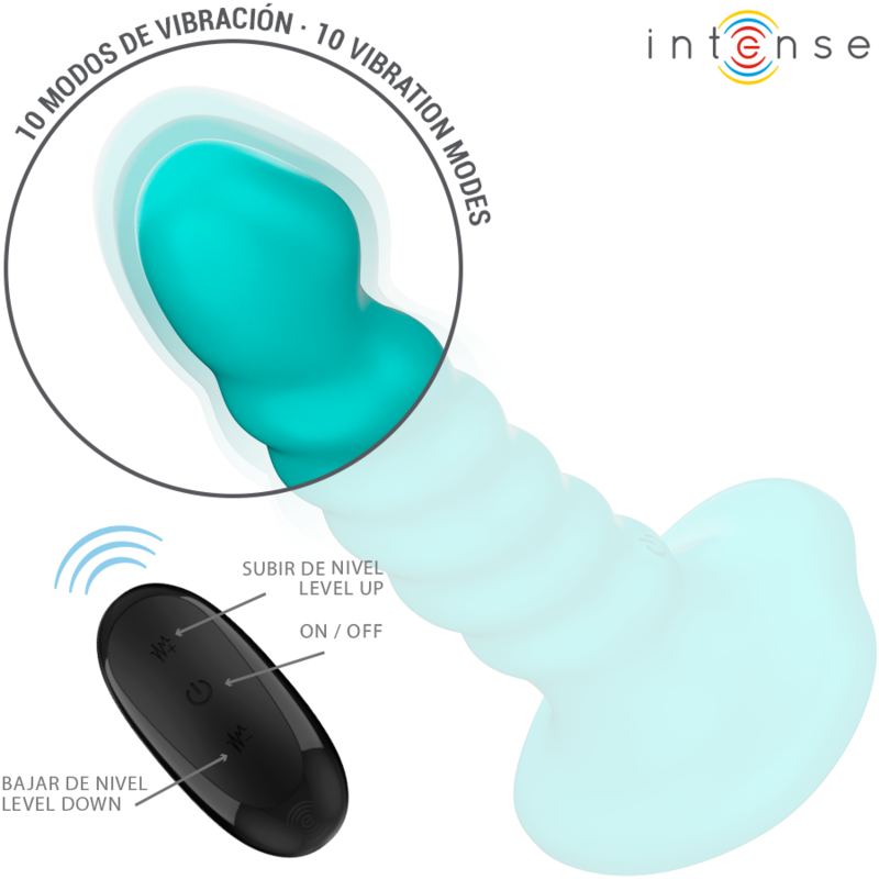 Intense - Buffy Vibrateur Taille S Design Spirale 10 Vibrations Télécommande Bleue - Image 3