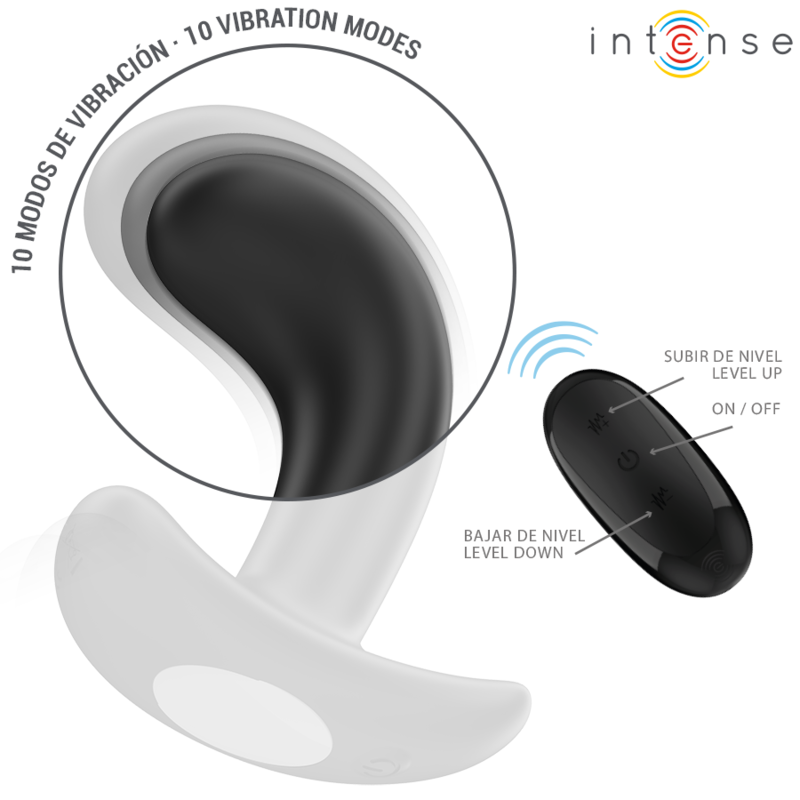 Intense - Chandler Anal Plug 10 Vibrations Noir Télécommande - Image 4