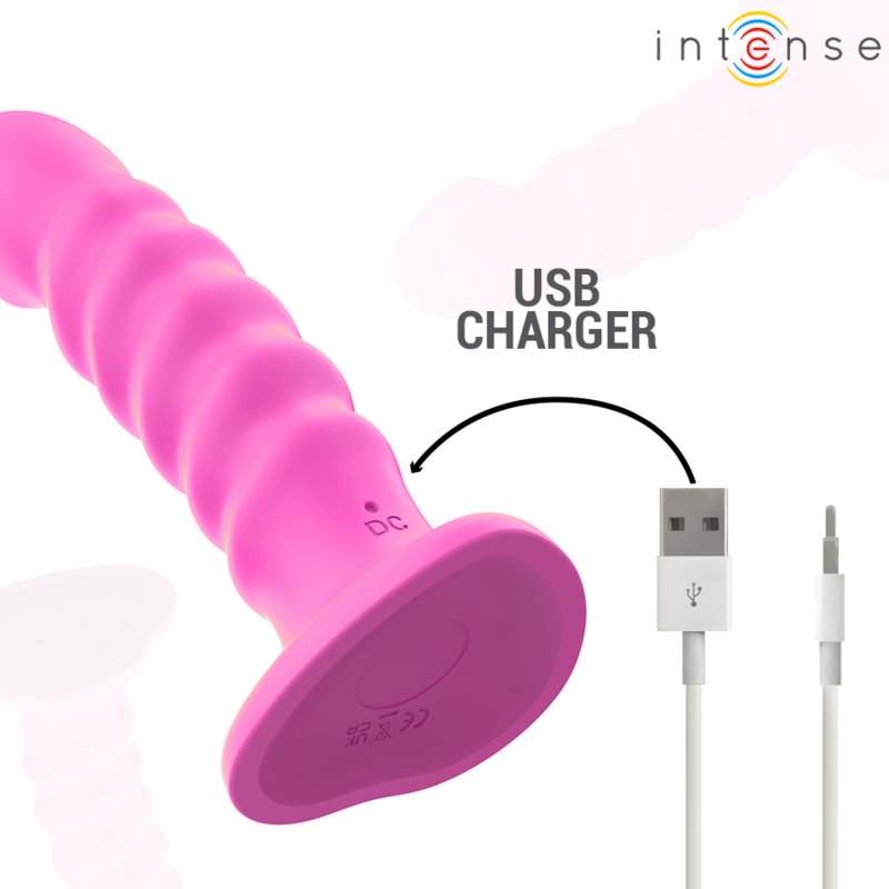 Intense - Cindy Vibrateur Taille L Design Spirale 10 Vibrations Rose Télécommande - Image 5