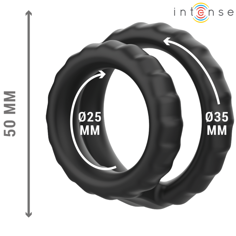Intense - Dewey Anneau Pénis Double Silicone Noir Modèle 2 - Image 3