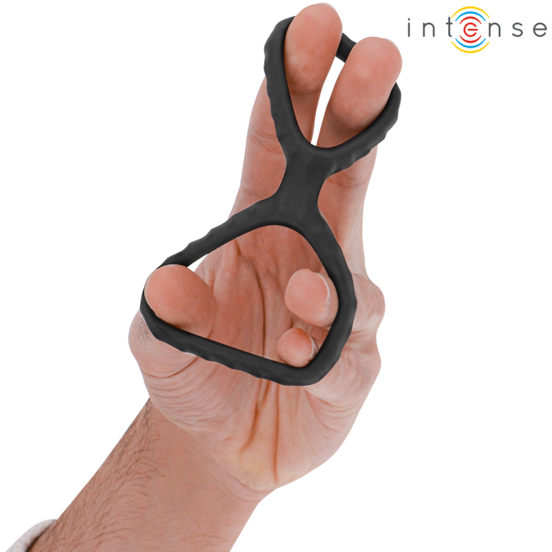 Intense - Dewey Anneau Pénis Double Silicone Noir Modèle 2 - Image 4
