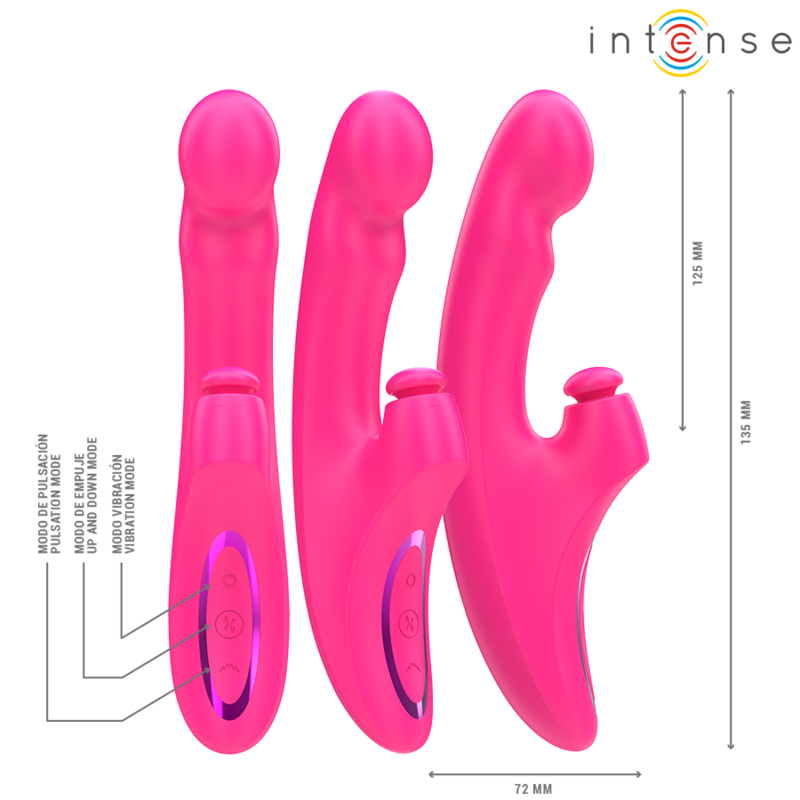 Intense - Emi Vibrateur 13,5 Cm Multifonction 3 En 1 10 Vibrations Rose - Image 2