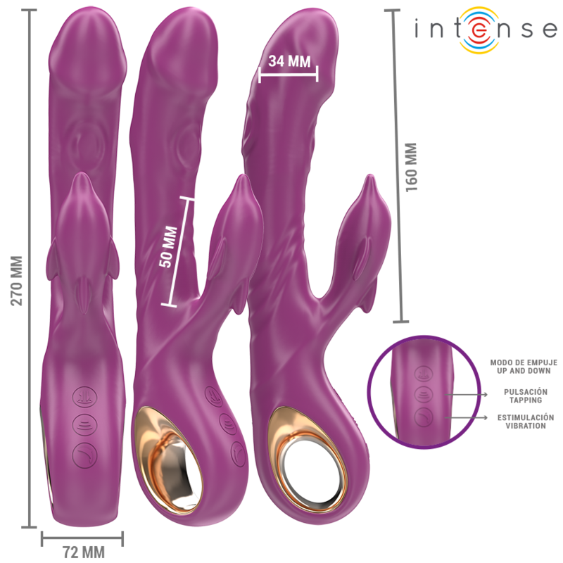 Intense - Halle Vibrateur Multifonction Avec Langue Stimulante Dauphin Violet - Image 2