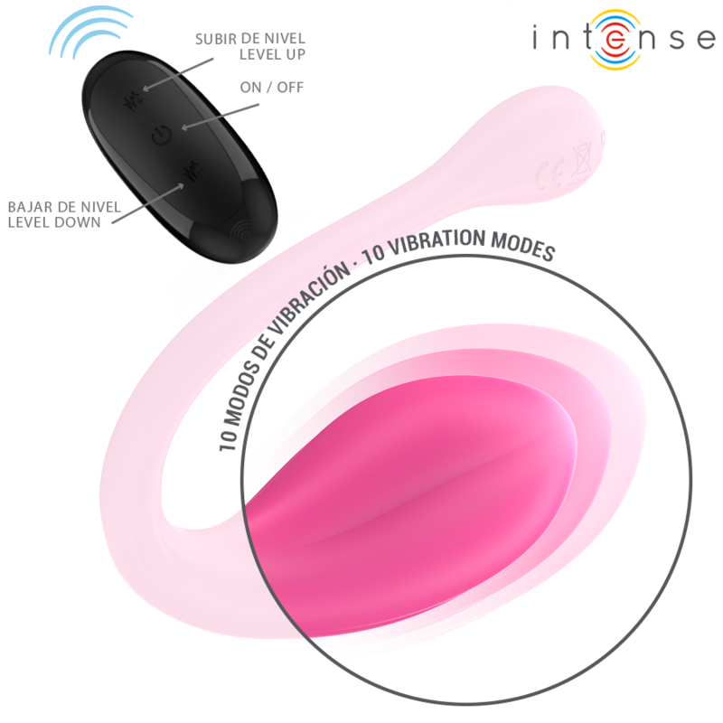 INTENSE - JANICE U VIBRATEUR DOUBLE STIMULATION 10 VIBRATIONS ROSE TÉLÉCOMMANDE - Image 3