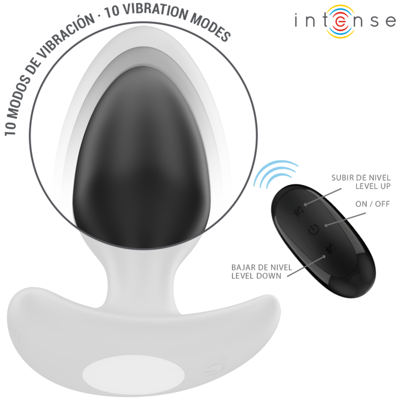Intense - Joey Anal Plug 10 Vibrations Noir Télécommande - Image 4