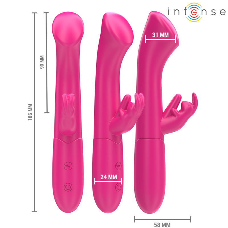 Intense - Julieta Vibrateur Rabbit 18,6 Cm 10 Vibrations Rose - Image 2
