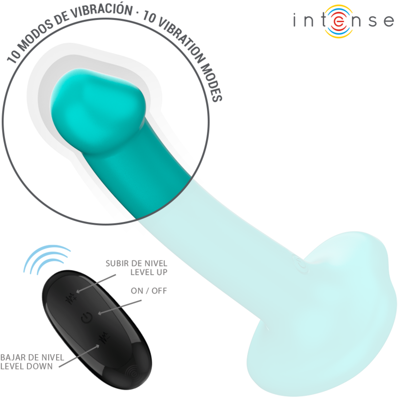 Intense - Katie Vibrateur Avec Ventouse 10 Vibrations Télécommande Bleue - Image 2