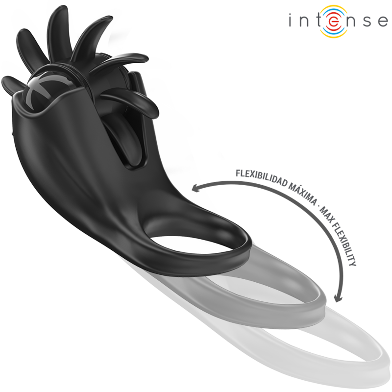 INTENSE - MABEL VIBRERENDE RING 10 VIBRATIES MET ZWARTE CLITORIS STIMULATOR - Image 4
