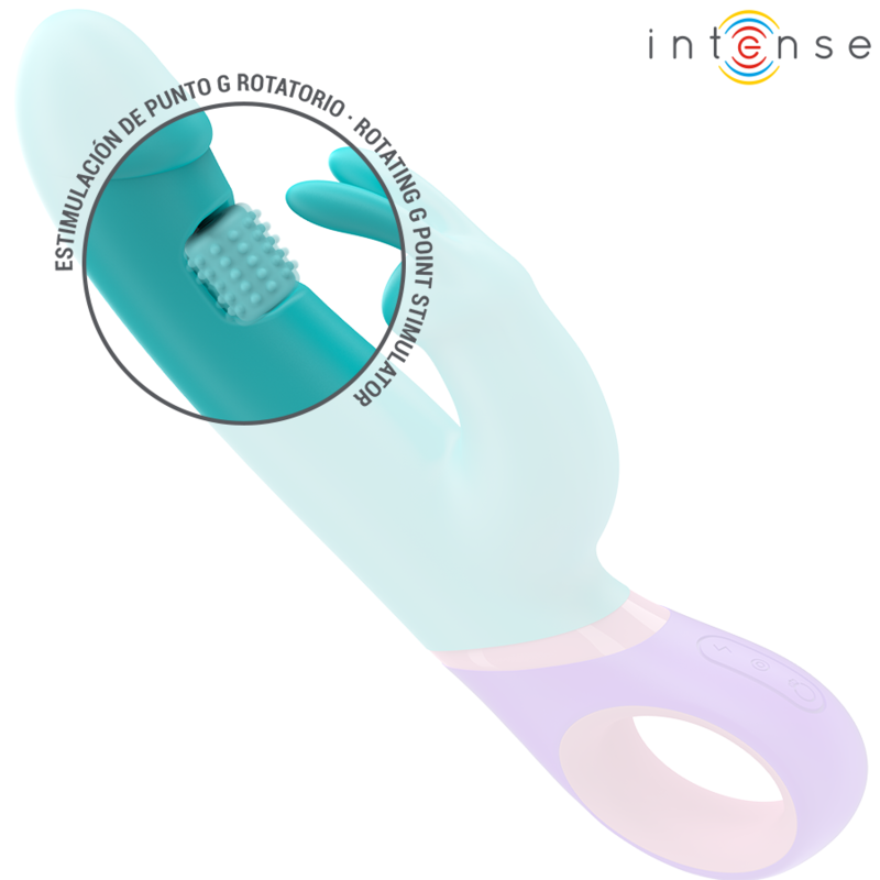 Intense - Monica Vibrateur Rabbit Avec Stimulateur De Point G Rotatif Bleu - Image 4