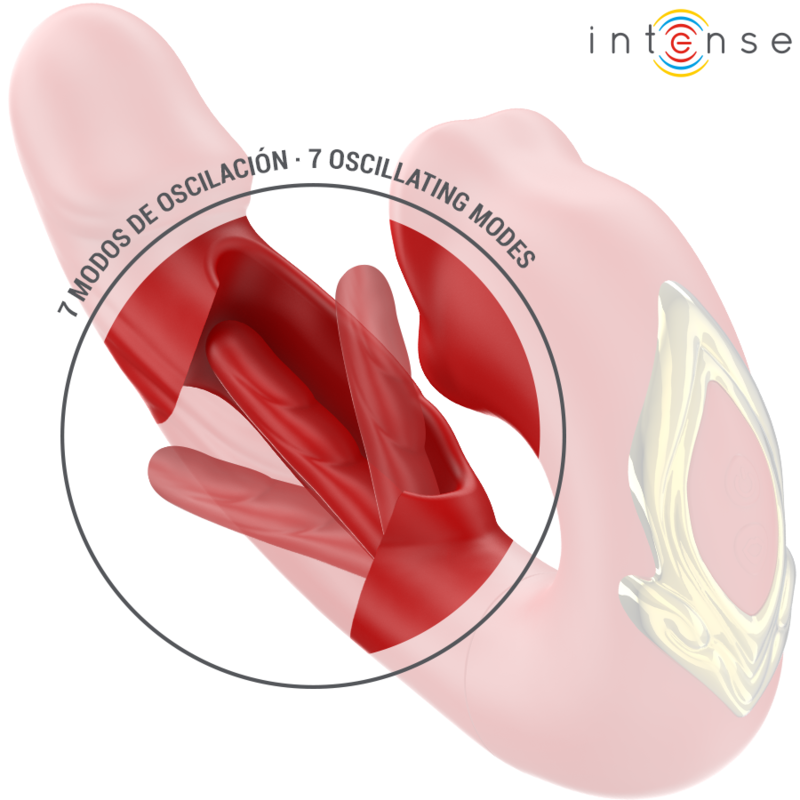 Intense - Nathy Double Vibrateur Avec Bouche Stimulante Multifonction Rouge - Image 2