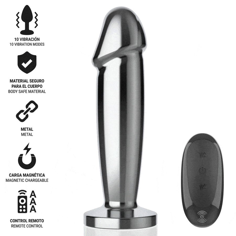 INTENSE - ANAL PLUG 10 VIBRATIES METALEN DILDO MET AFSTANDSBEDIENING - Image 2