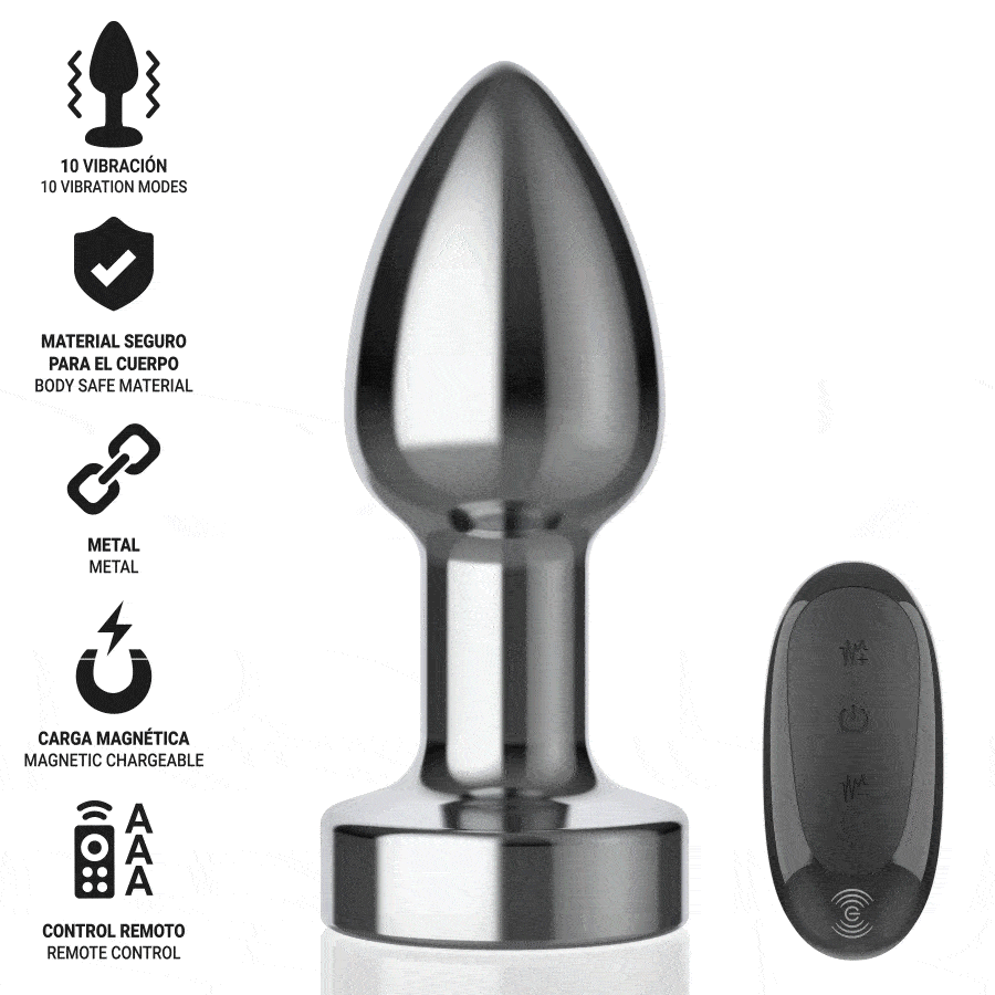INTENSE - ANAL PLUG 10 VIBRATIES METAAL MET AFSTANDSBEDIENING - Image 2