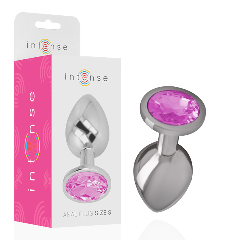 Intense - Plug Anal En Métal Aluminium Avec Cristal Rose Taille S - Image 2