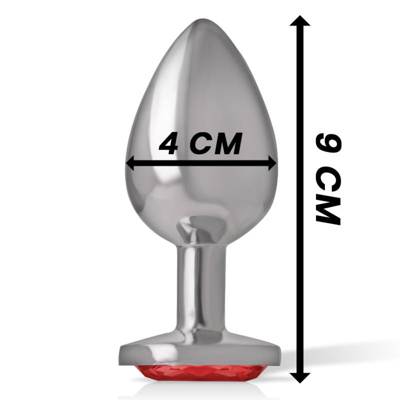 INTENSE - PLUG ANAL EN MÉTAL ALUMINIUM AVEC CRISTAL ROUGE TAILLE L - Image 5