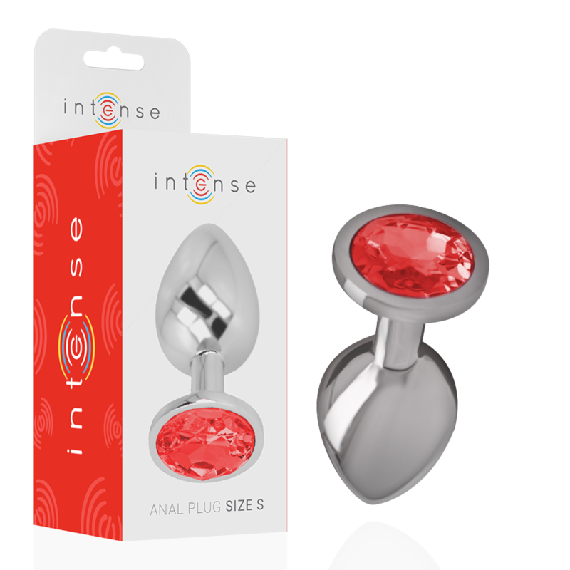 Intense - Plug Anal En Métal Aluminium Avec Cristal Rouge Taille S - Image 2