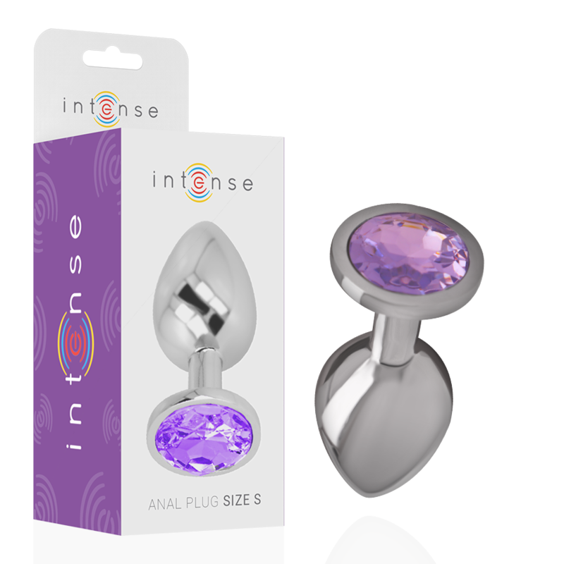 Intense - Plug Anal En Métal Aluminium Avec Cristal Violet Taille L - Image 2