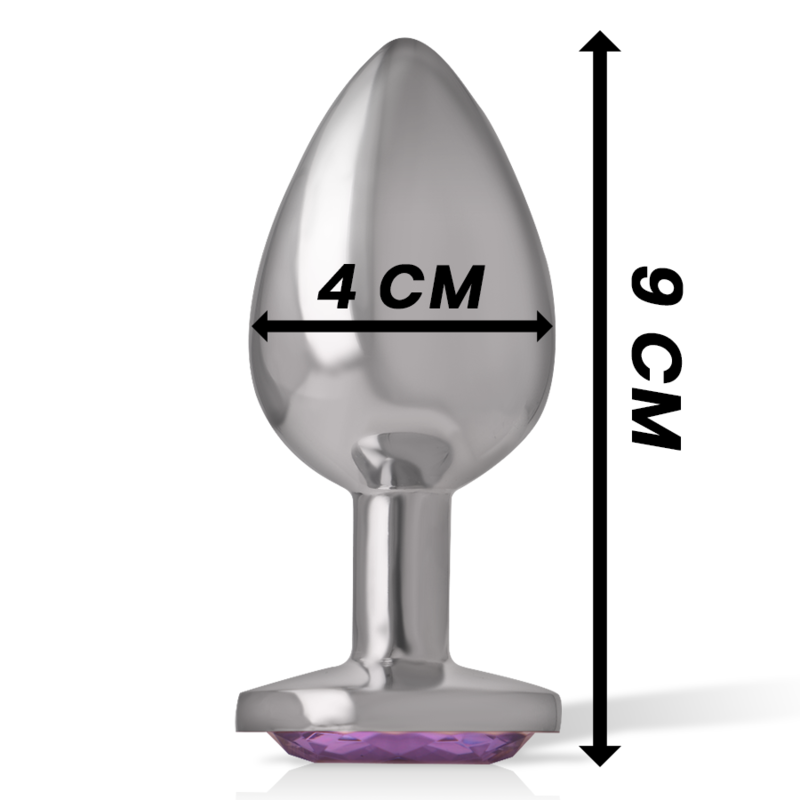 Intense - Plug Anal En Métal Aluminium Avec Cristal Violet Taille L - Image 5