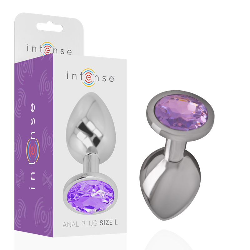 Intense - Plug Anal En Métal Aluminium Avec Cristal Violet Taille S - Image 2