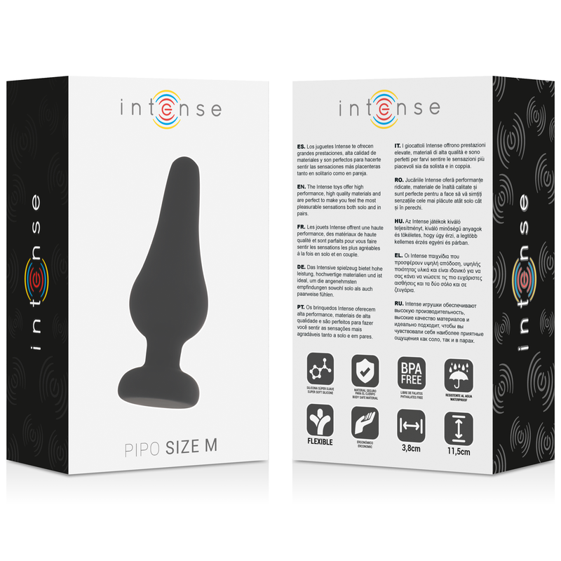 Intense - Plug Anal Pipo M Silicone Noir 11 Cm - Image 3
