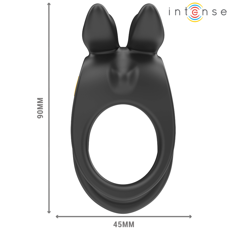 Intense - Sam Vibrateur Double Anneau Pénis 10 Vibrations Noir - Image 4