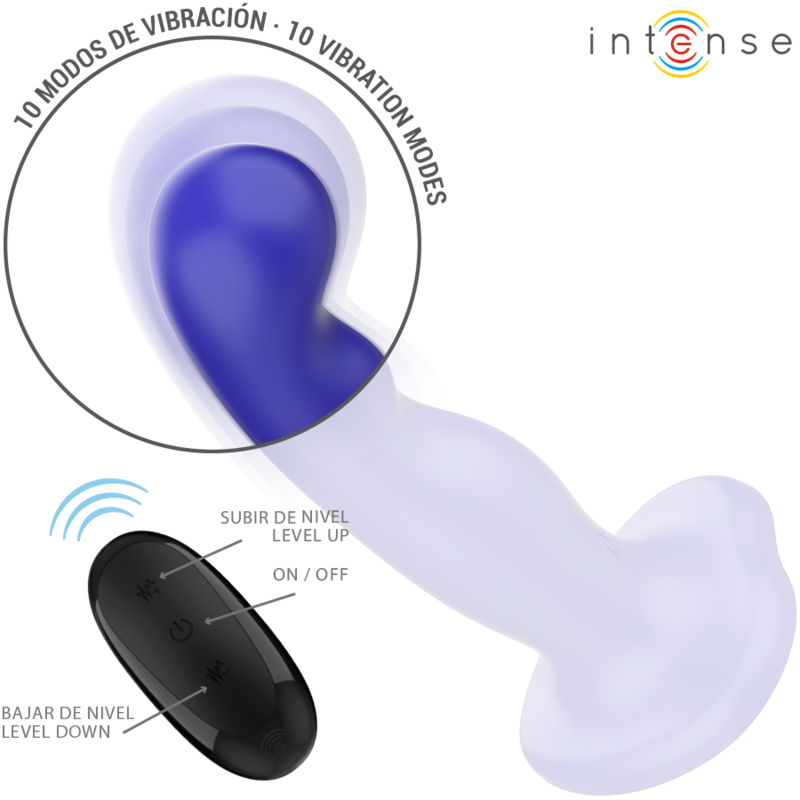 Intense - Shorty Vibrateur Avec Ventouse Télécommande Bleue - Image 3