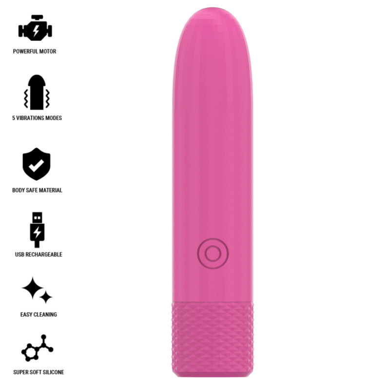 INTENSE - SYMONE BULLET VIBRANT OPLAADBAAR USB 8 VIBRATIES ROZE 10 X 2,2 CM - Image 2