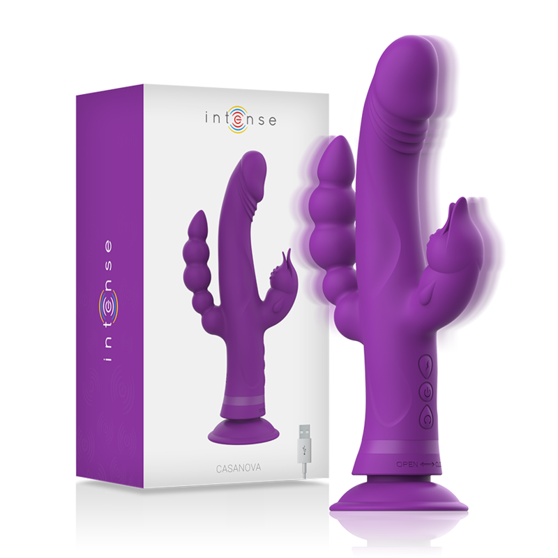Intense - Vibrateur En Silicone Casanova Rabbit Triple Moteur Violet - Image 2