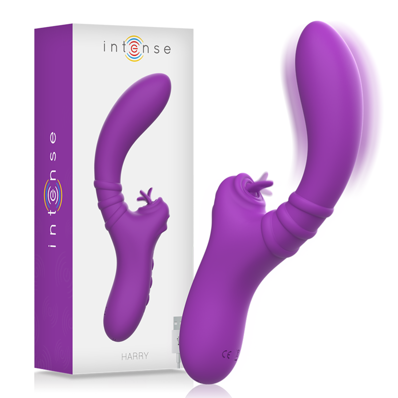 Intense - Vibrateur Flexible Harry Avec Langue Violet - Image 2
