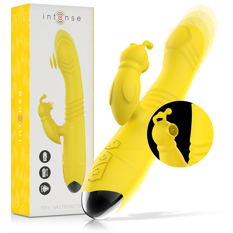 Intense - Vibrateur Multifonction Toky Up & Down Avec Stimulateur Clitoral Jaune - Image 2