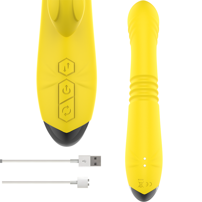 Intense - Vibrateur Multifonction Toky Up & Down Avec Stimulateur Clitoral Jaune - Image 5