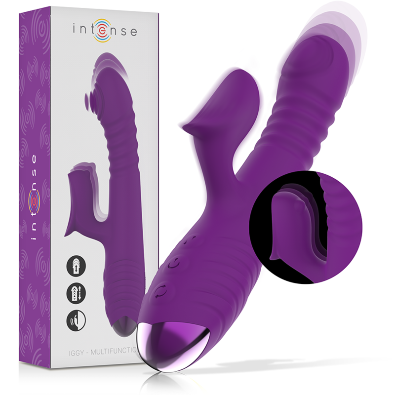 Intense - Vibrateur Rechargeable Multifonction Iggy Up & Down Avec Stimulateur Clitoral Violet - Image 2