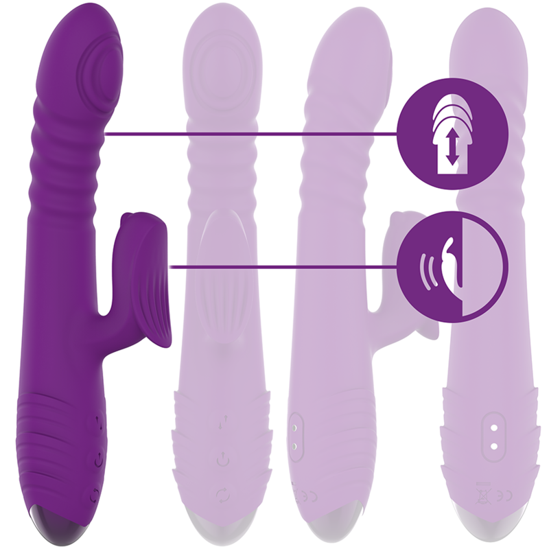 Intense - Vibrateur Rechargeable Multifonction Iggy Up & Down Avec Stimulateur Clitoral Violet - Image 3