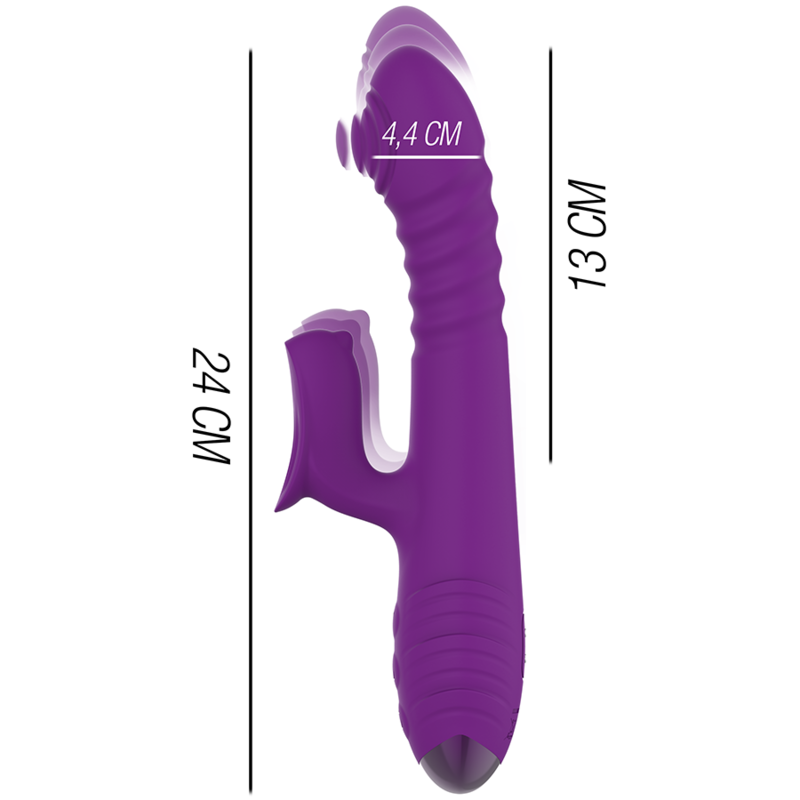 Intense - Vibrateur Rechargeable Multifonction Iggy Up & Down Avec Stimulateur Clitoral Violet - Image 4