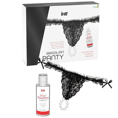 INTT RELEASES - BRAZILIAN BLACK PANTY WITH PEARLS AND LUBRICANT GEL 50 ML - Image 4