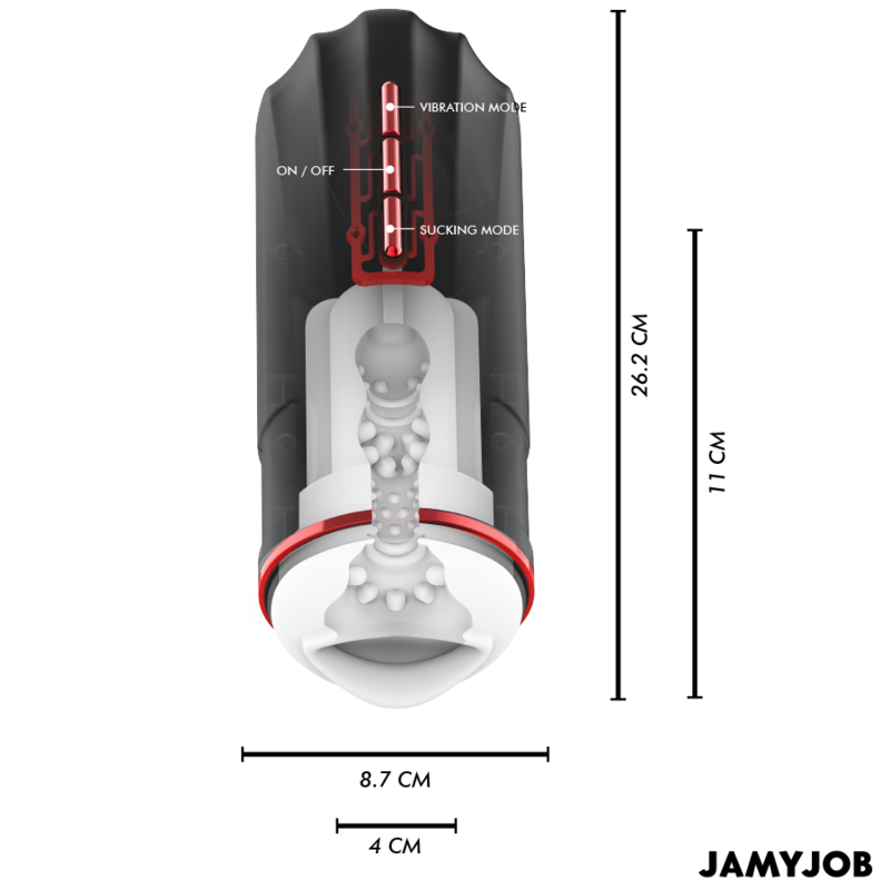 JAMYJOB - MASTURBATEUR BUCCAL AUTOMATIQUE MEGABITE 5 MODES D'ASPIRATION ET DE VIBRATION - Image 4