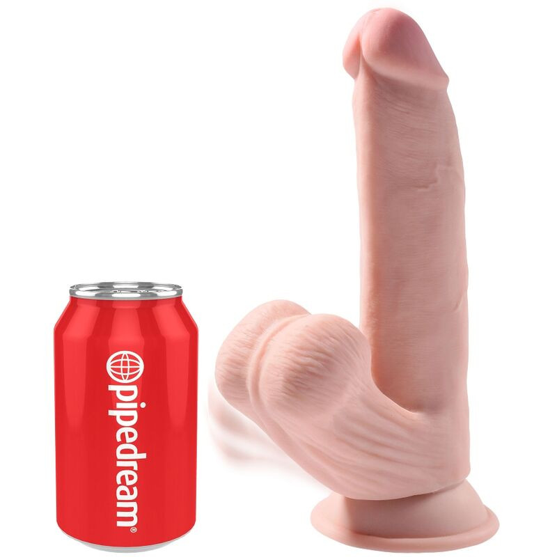KING COCK - 3D PLUS BALLEN DILDO 24.5 CM LICHTE HUID - Image 2