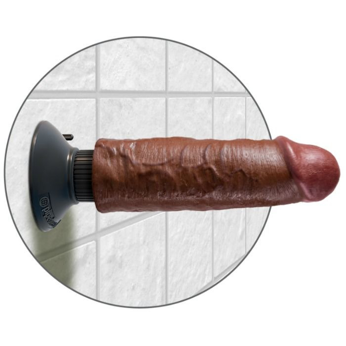 KING COCK - VIBRATING COCK BROWN 15.24 CM - Image 4