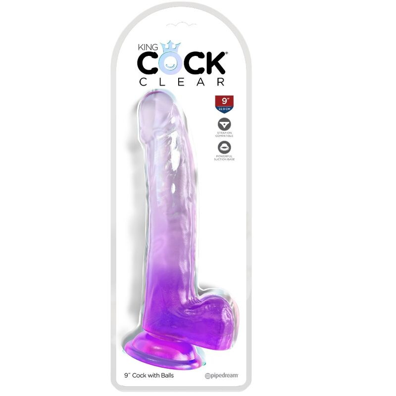 King Cock - Clear Gode Avec Testicules 20.3 Cm Violet - Image 2