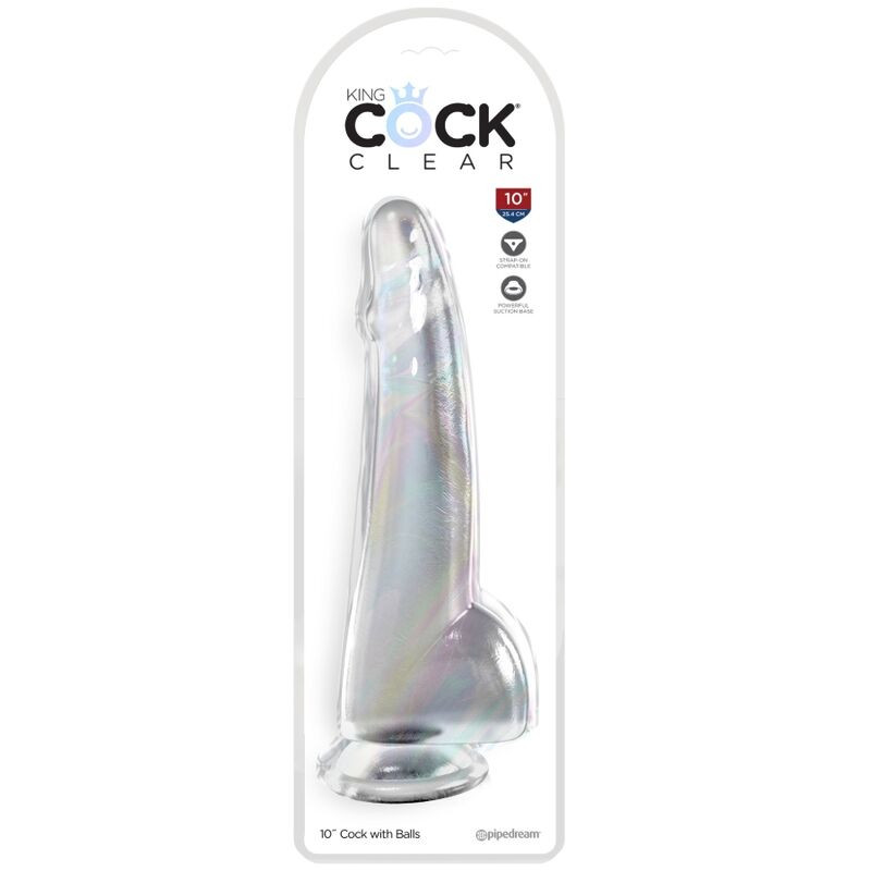 King Cock - Transparante Gode Met Teelballen 19 Cm - Image 2
